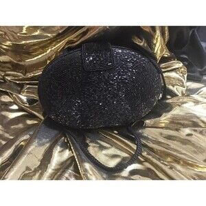 Vintage Black Beaded Bag